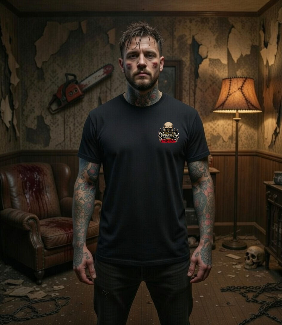 Backyard Chainsaw Barbeque – Blonde Provisions Soft Style Tee | Grill 'Em If You Catch 'Em (Black or Army Green)