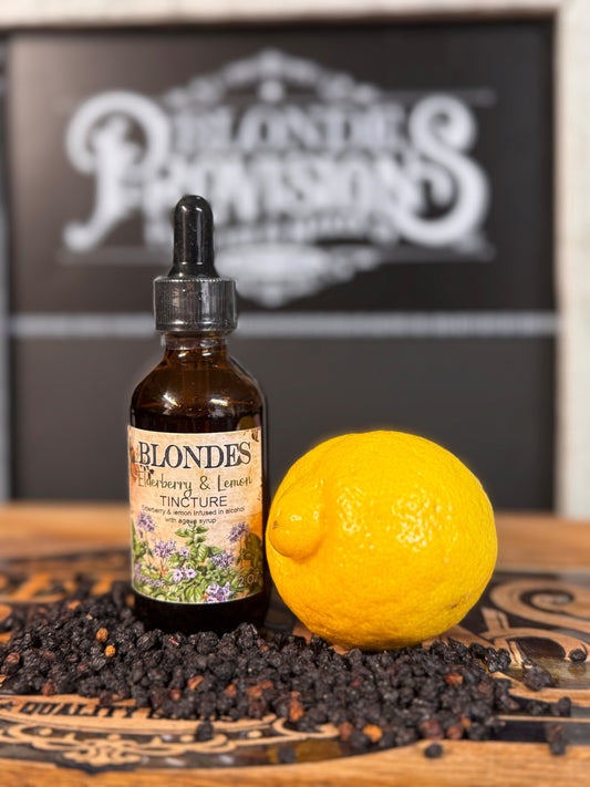 130 Proof Elderberry Tincture – Alcohol-Based Herbal Extract with Lemon & Agave for Immune Support