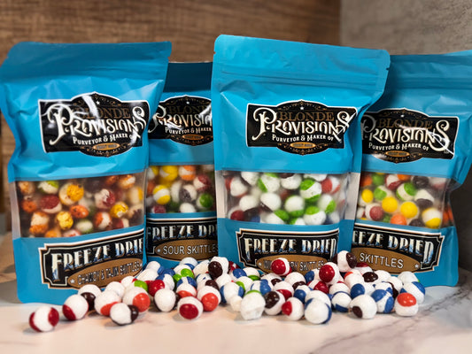Blonde Provisions Freeze-Dried Skittles – Assorted Flavors (6 oz Bag)