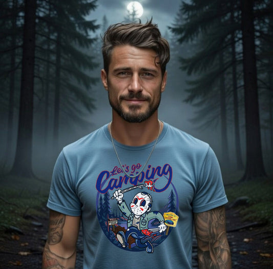 Blonde Provisions - Lets Go Camping Jason Voorhees Camy Crystal Lake Horror T-Shirt