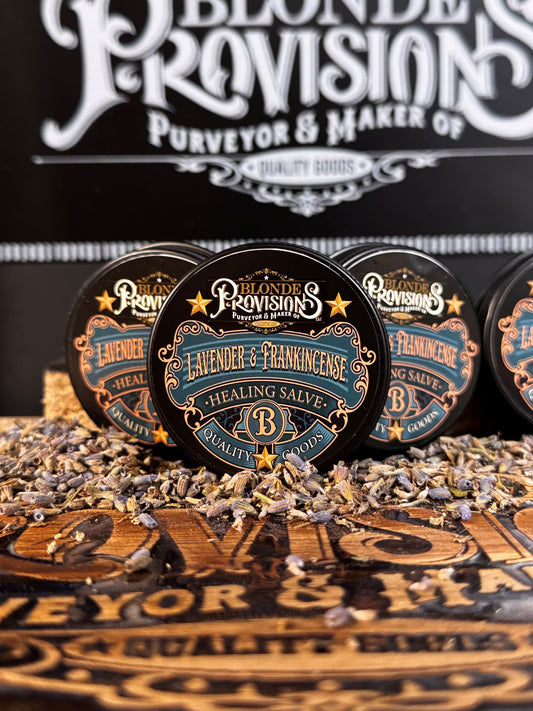 Blonde Provisions Lavender & Frankincense Salve – Soothing Herbal Balm with Vitamin E, Coconut, Hemp & Shea Butter