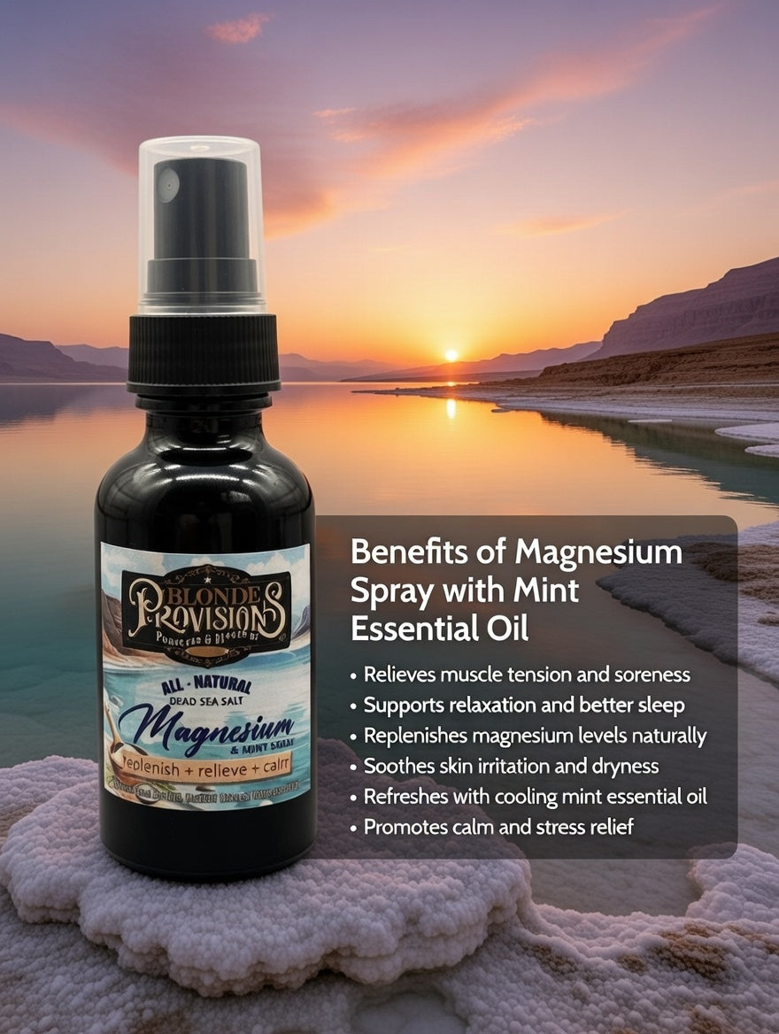 All-Natural Dead Sea Magnesium & Mint Spray – Replenish & Relax | Blonde Provisions