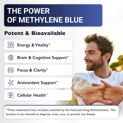 Blonde Provisions Methylene Blue Drops – Cognitive & Mitochondrial Support | Pharmaceutical-Grade Solution