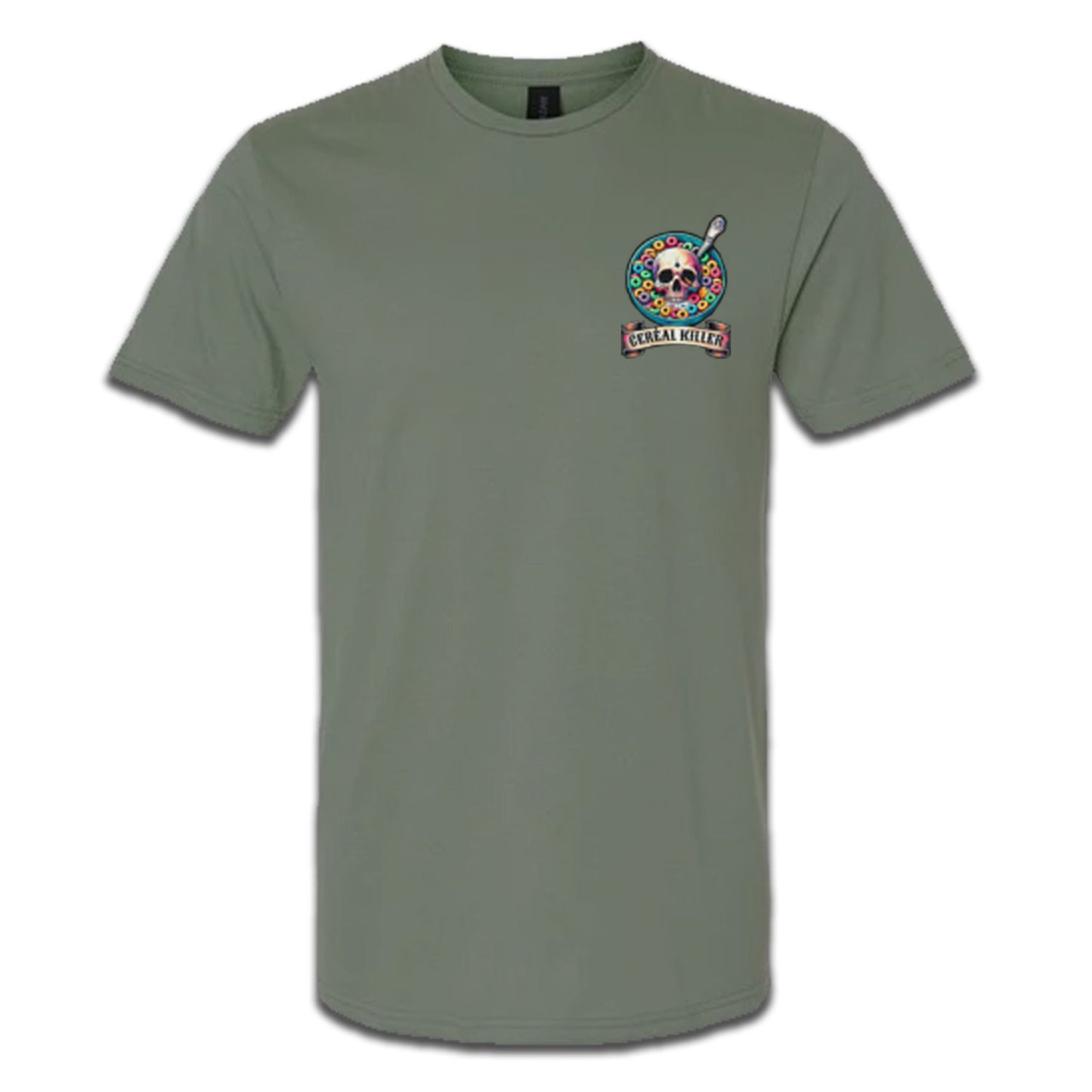 Cereal Killer tarot style t-shirt with skeleton skull Loteria style