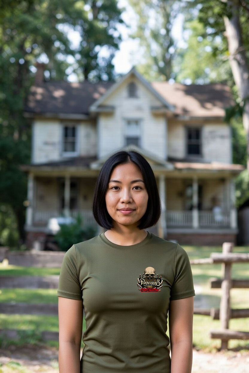 Backyard Chainsaw Barbeque – Blonde Provisions Soft Style Tee | Grill 'Em If You Catch 'Em (Black or Army Green)