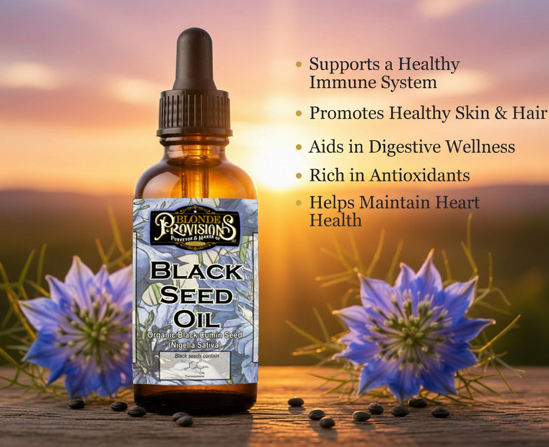 Blondes Provision Organic Black Seed Oil - Cold Pressed Nigella Sativa for Immune Support, Skin Health & Hair Growth