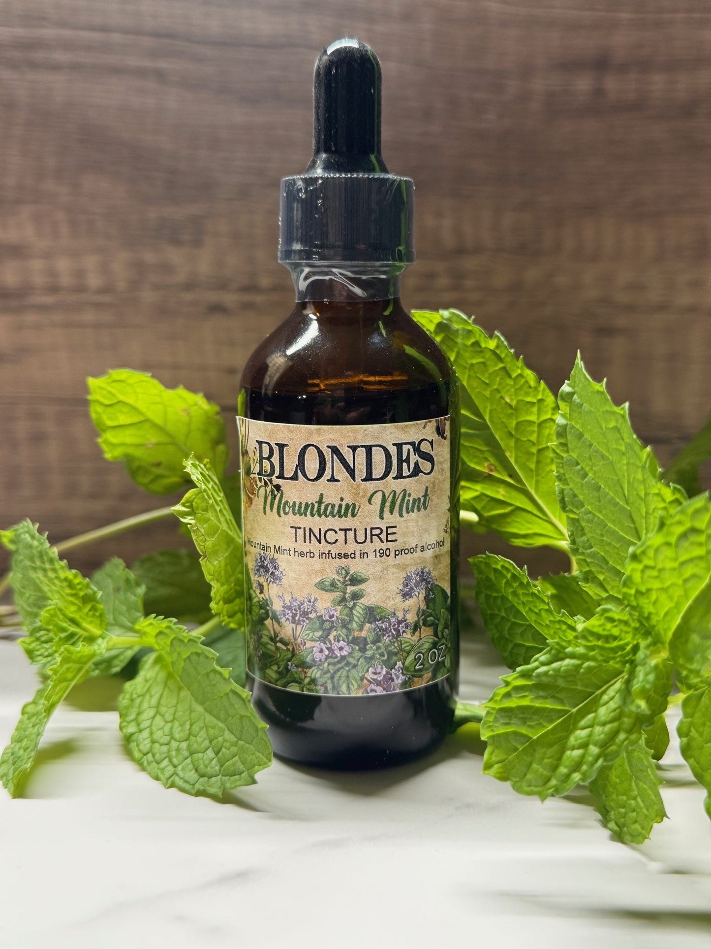 Blonde Provisions Mountain Mint Tincture – Herbal Digestive & Cooling Support | Alcohol-Based Extract