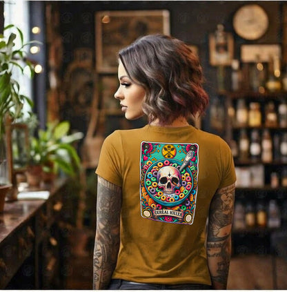 Cereal Killer Tarot Skeleton Skull Lotería Style T-Shirt | Blonde Provisions LLC