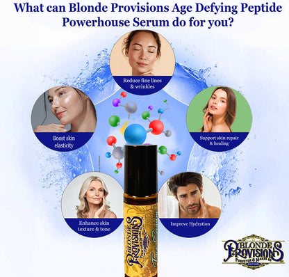 BLONDE PROVISIONS Age-Defying Peptide Powerhouse Serum – Hemp, Cherry & Botanical Blend