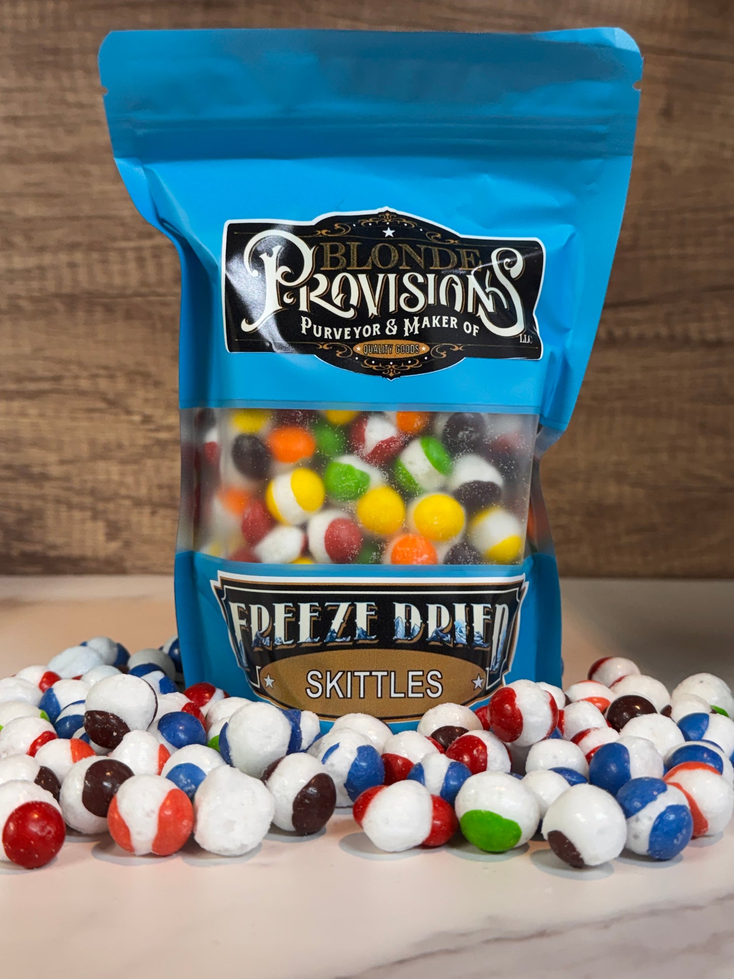 Blonde Provisions Freeze-Dried Skittles – Assorted Flavors (6 oz Bag)