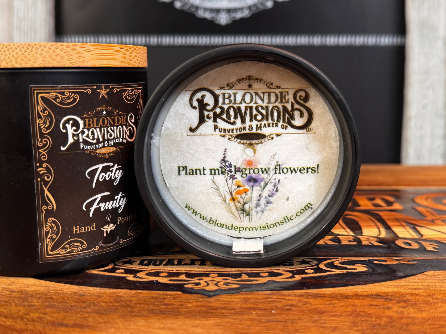 Blonde Provisions Essential Oil Candles – Beeswax & Soy Blend with Plantable Wildflower Dust Cover