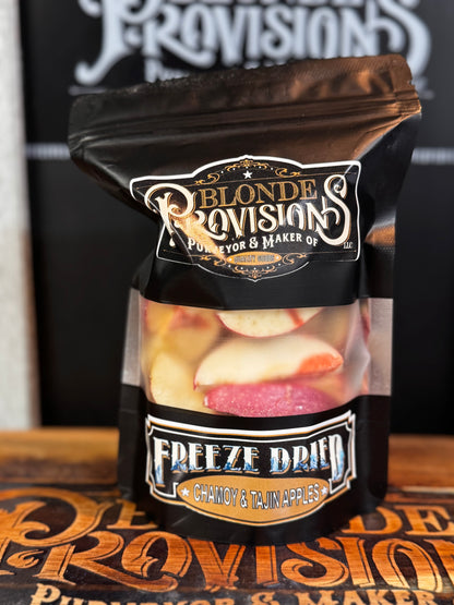 Blonde Provisions Freeze-Dried Apples – Caramel & Chamoy Tajín Flavors (6 oz Bag)