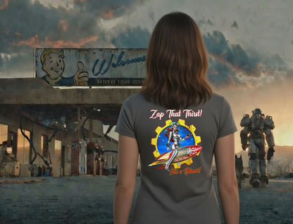 Nuka-Cola Pinup Rocket Girl T-Shirt | Fallout Vintage Tee - Blonde Provisions