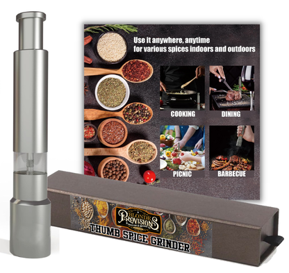Thumb Spice Grinder – Stainless Steel Push Button Spice Mill
