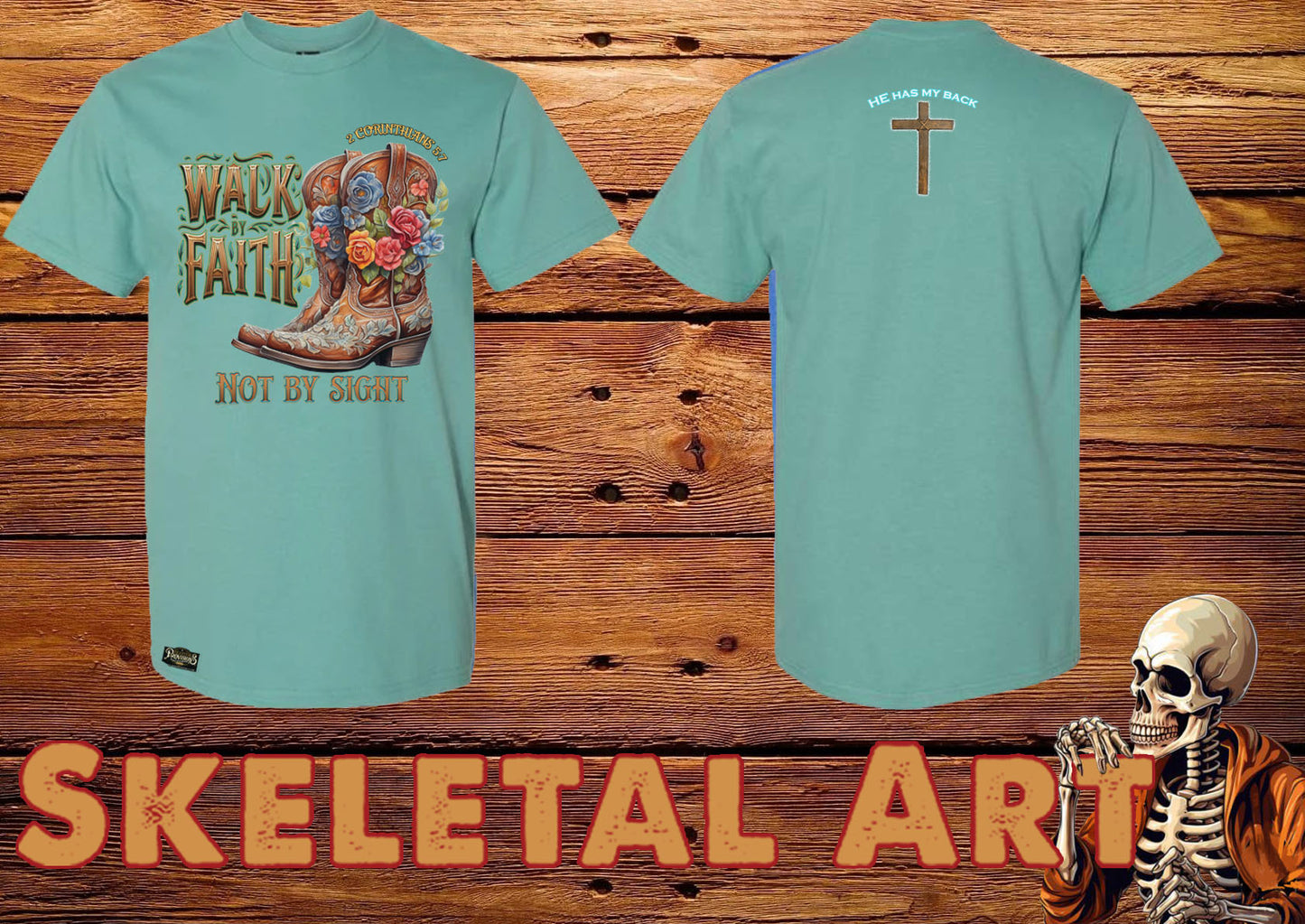 "Walk by Faith" Western Graphic Tee – Blonde Provisions Christian Shirt Inspired by 2 Corinthians 5:7