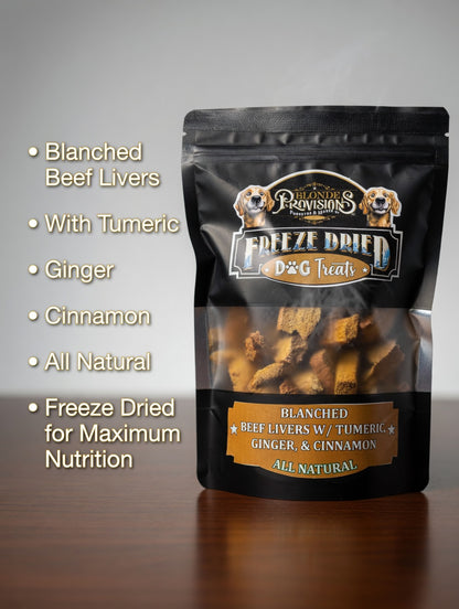 Freeze Dried Beef Liver Dog Treats with Turmeric, Ginger & Cinnamon | All-Natural Superfood Bites by Blonde Provisions