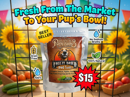 Freeze Dried Dog Treats – Rotisserie Chicken, Apples, Sweet Potato & Egg | 100% Natural – $15