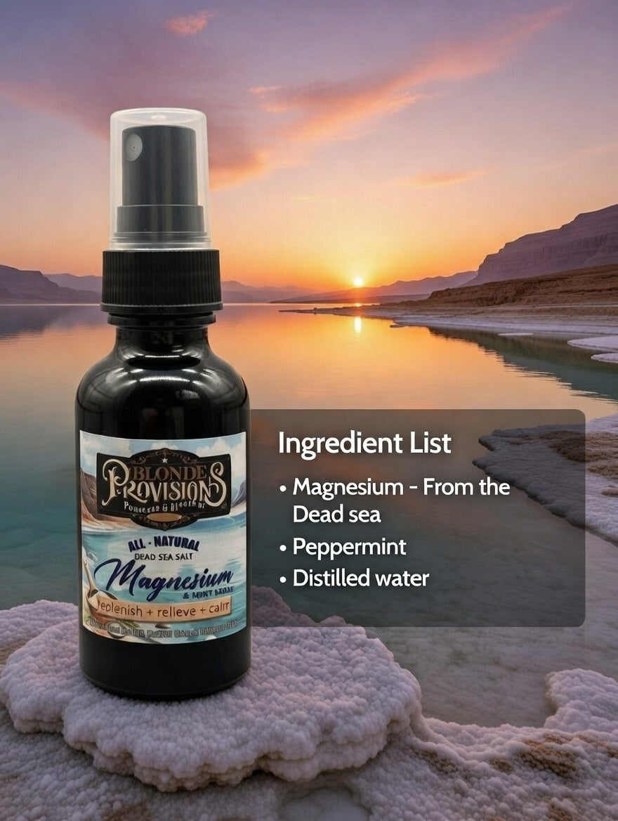 All-Natural Dead Sea Magnesium & Mint Spray – Replenish & Relax | Blonde Provisions