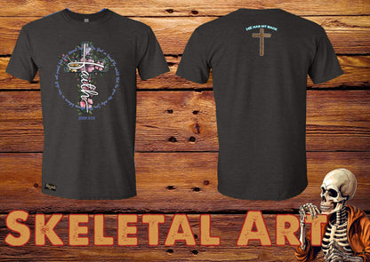 Blonde Provisions "Faith" T-Shirt – John 3:16 Christian Tee with Floral Cross
