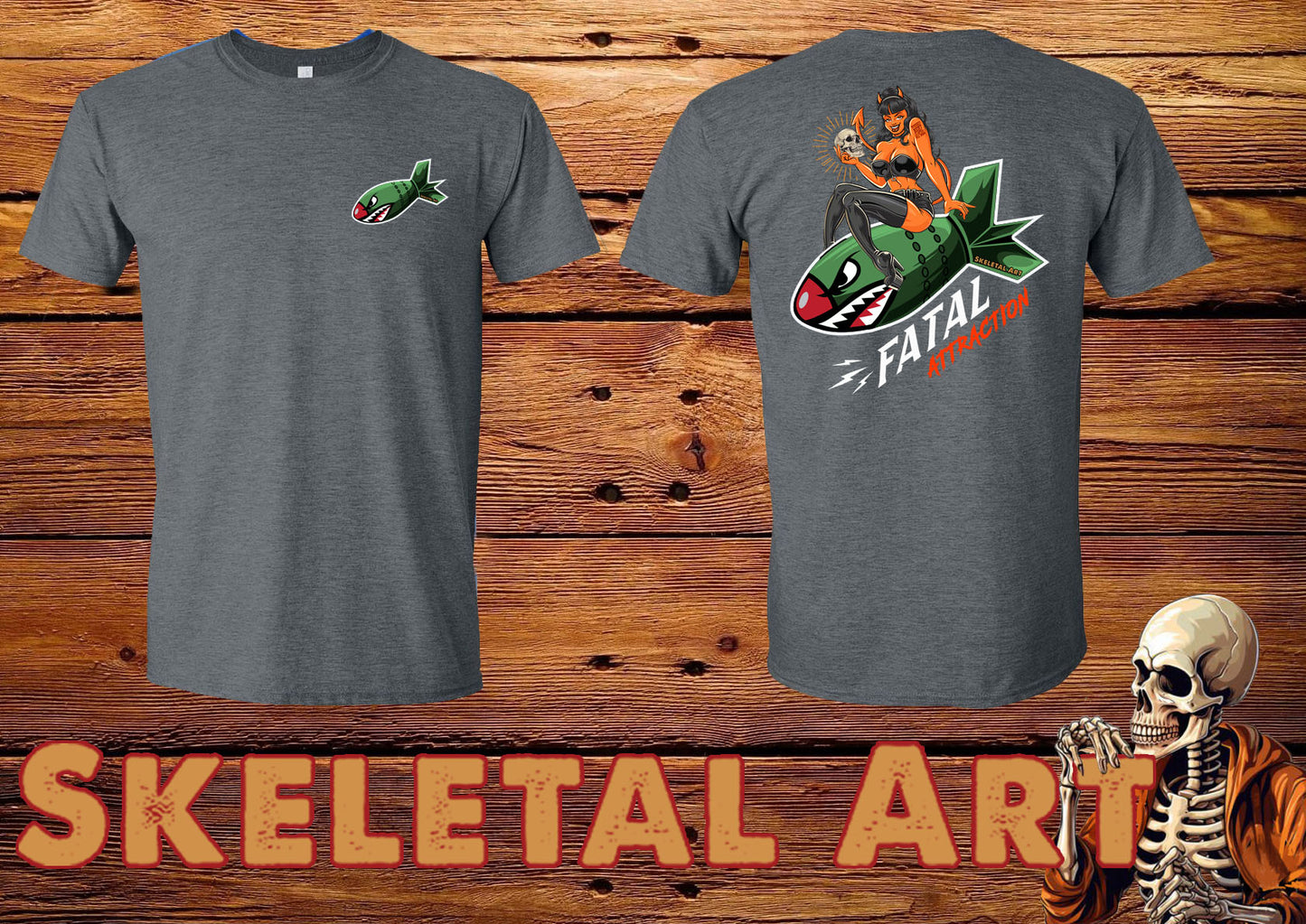 Fatal Attraction Bomber Pinup DTG printed soft style T-shirt