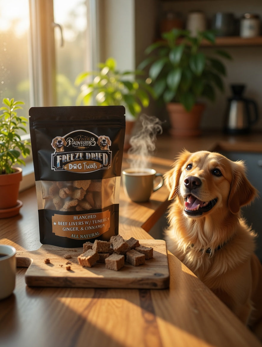 Freeze Dried Beef Liver Dog Treats with Turmeric, Ginger & Cinnamon | All-Natural Superfood Bites by Blonde Provisions