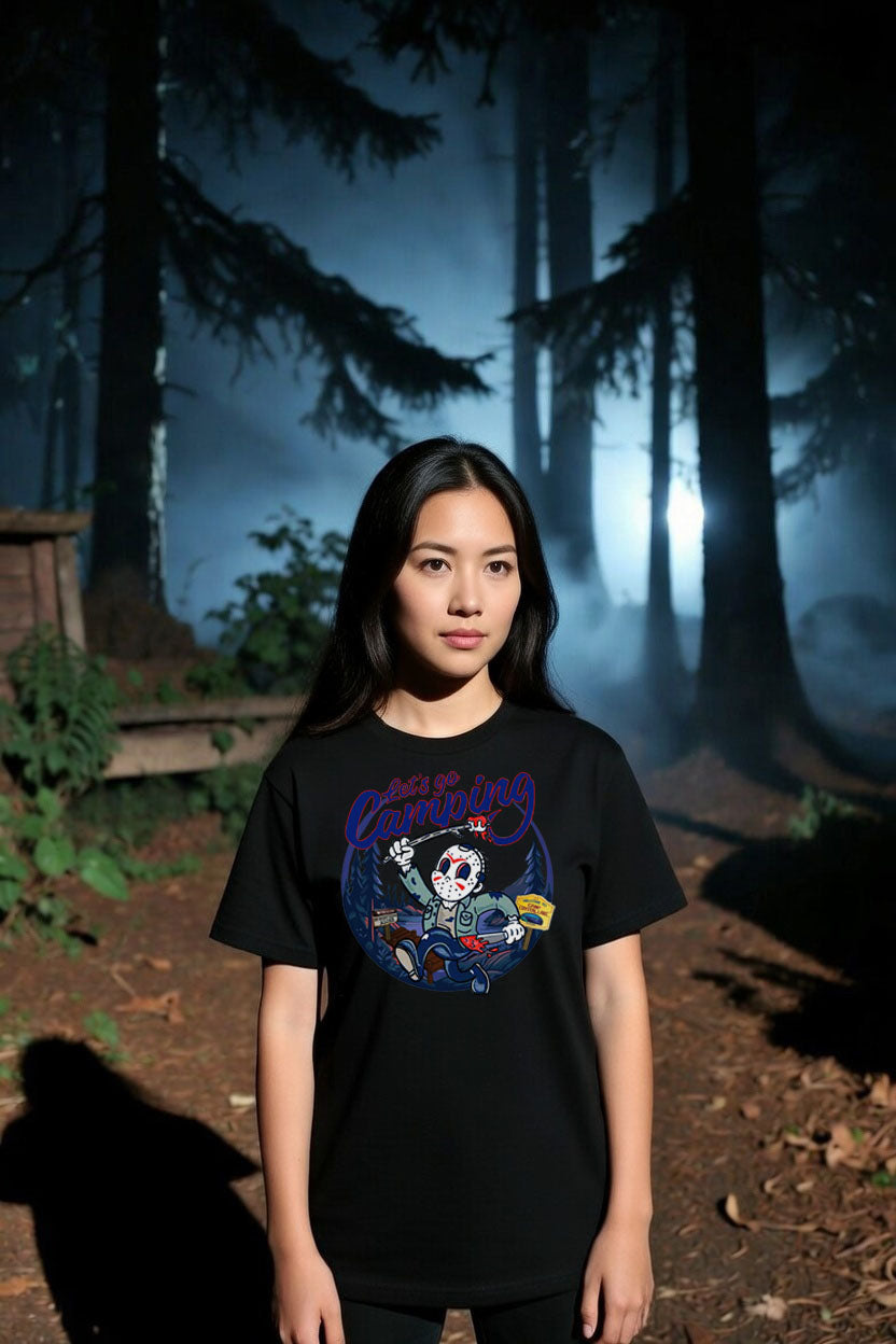 Blonde Provisions - Lets Go Camping Jason Voorhees Camy Crystal Lake Horror T-Shirt