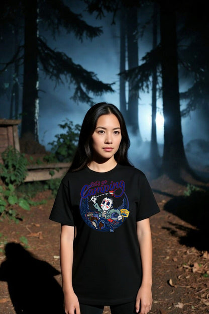 Blonde Provisions - Lets Go Camping Jason Voorhees Camy Crystal Lake Horror T-Shirt