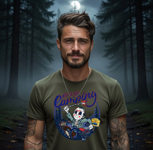 Blonde Provisions - Lets Go Camping Jason Voorhees Camy Crystal Lake Horror T-Shirt