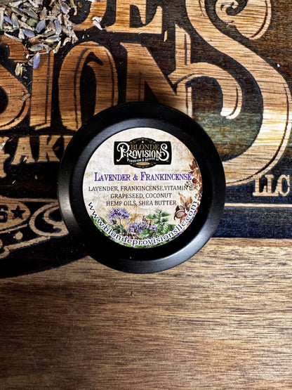 Blonde Provisions Lavender & Frankincense Salve – Soothing Herbal Balm with Vitamin E, Coconut, Hemp & Shea Butter